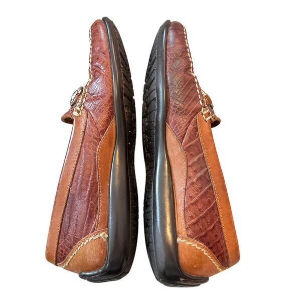 Martin Dingman Mens Driving Loafer US 8M 8 Brown Alligator Horsebit Leather Shoe - Picture 11 of 11
